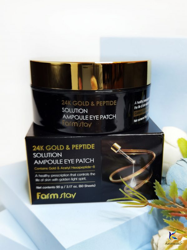 Farmstay 24k Gold & Peptide Solution Ampoule Eye Patch new 3