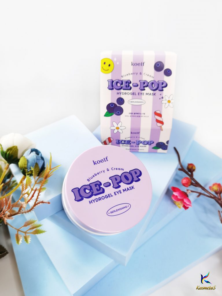 Platki tonizujące z jagodami Koelf Ice-Pop Blueberry & Cream Hydrogel Eye Mask 3