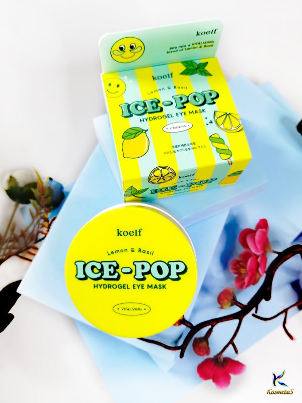 Platki rozjaśniające z cytryną i bazyliąKoelf Ice-Pop Lemon & Basil Hydrogel Eye Mask 1